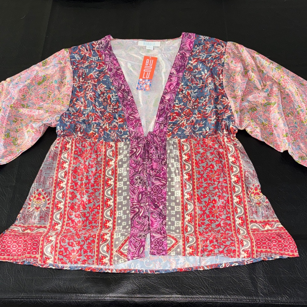Colorful Bohemian Blouse Kimono, size L